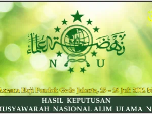 HASIL  KEPUTUSAN MUSYAWARAH  NASIONAL ALIM  ULAMA  NU. Asrama Haji Pondok Gede Jakarta, 25 – 28 Juli